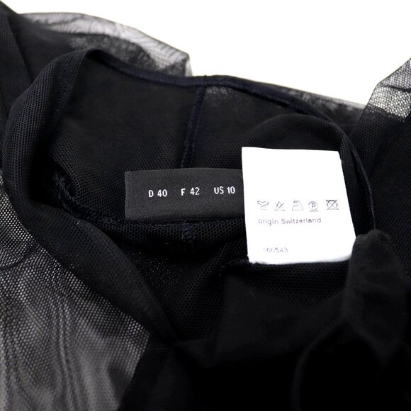 AKRIS Mock-Neck Illusion Sheer See Through Long-Sleeve Mesh Bodysuit - Picture 9 of 12